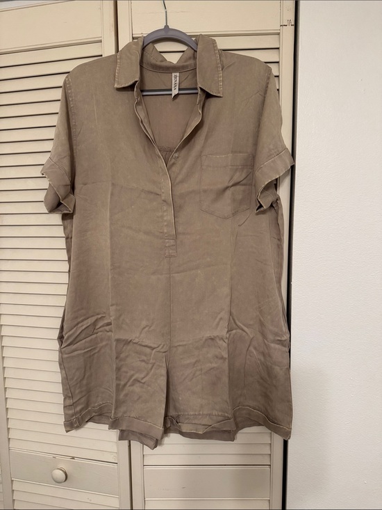 Zenana Outfitters Pants - Zenana Outfitters Beige Romper